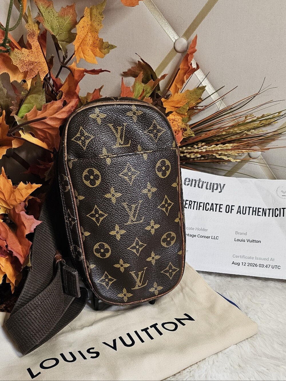 Louis Vuitton Monogram Canvas Brown Sling Belt /Bum Bag With COA and Dust Bag.